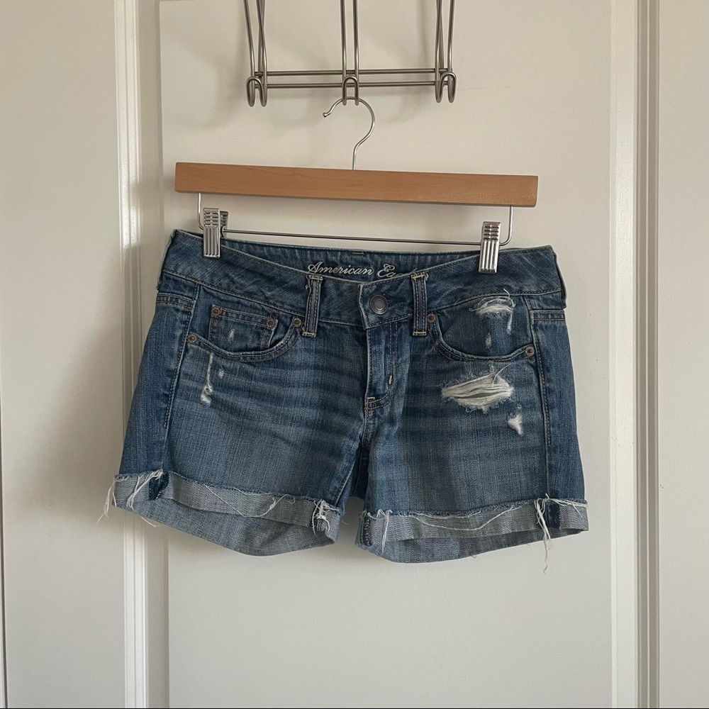 American Eagle Denim Shorts Size 0